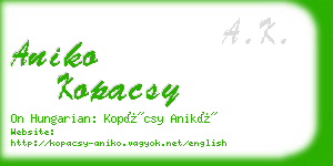 aniko kopacsy business card